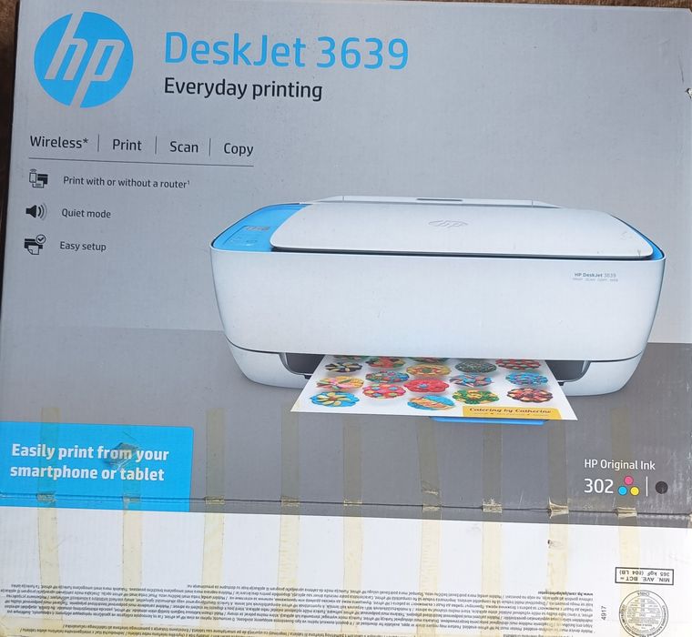 Принтер- мултифункционално мастиленоструйно цветно устройство HP Deskjet Ink Advantage 3639 All-in-One, Wi-Fi,  бял