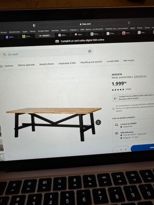 Masa de 6-8 persoane de sufragerie Ikea