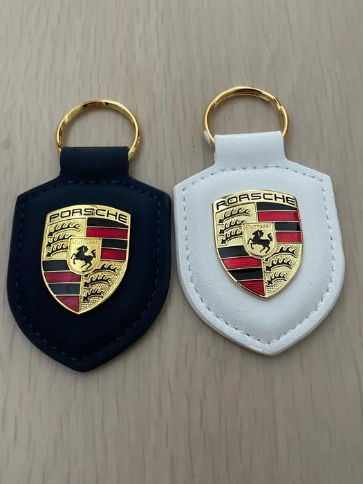 Кожен ключодържател Порше черен, червен, син и жълт
