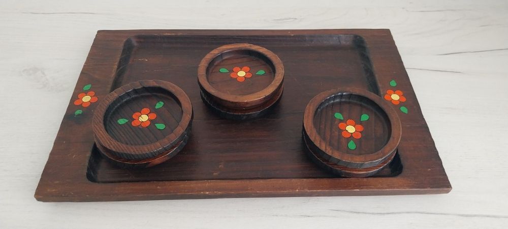 Дървени подложки эа чаши