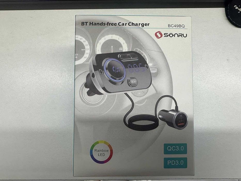 Transmitator FM și încărcător rapid,BC49BQ,sigilat