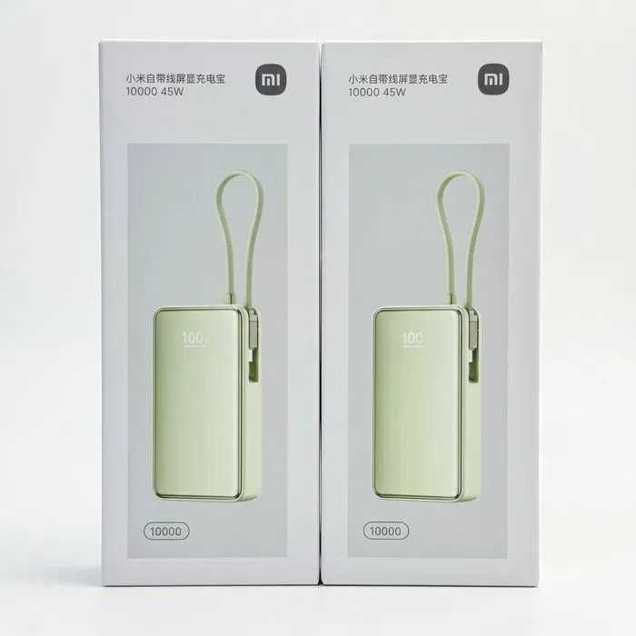 Power Bank Xiaomi 10000mAh 45W со встроенным кабелем Type-C и дисплеем