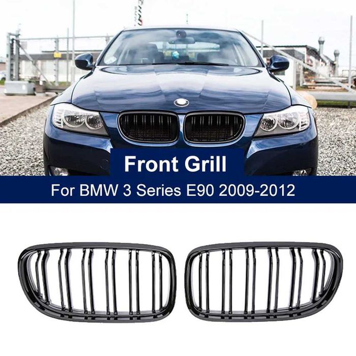 Бъбреци с двойни ребра черен лак за BMW серия 3 E90 E91 2008 до 2012