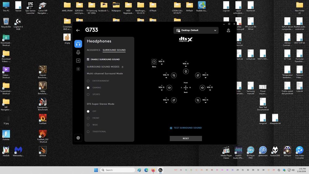 Casti Gaming Logitech G733 wireless, RGB in stare foarte buna