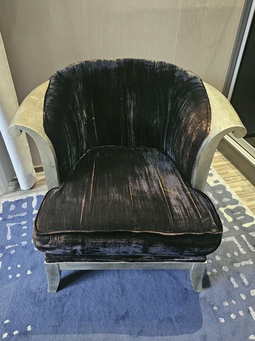 Фотьол дърво + плюш