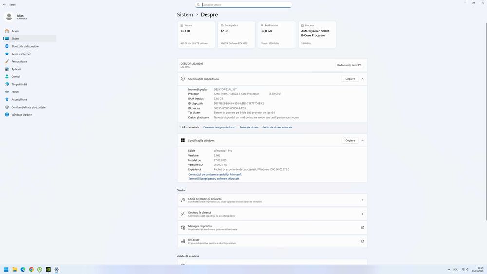 Pc Gaming, RTX 5070, RYZEN 7, Garantie