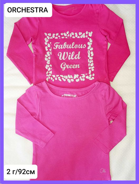 Тениски с дълъг ръкав за момиче 2 г. / 86 — 2 бр.Orchestra, от Франция