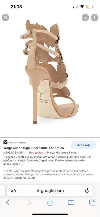 Sandale Giuseppe Zanotti Wings Suede Limited, 100%originali,noi,cutie
