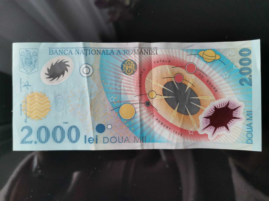 Bancnota 2000 Lei ( 3 bucati)  cu eclipsa din 1999