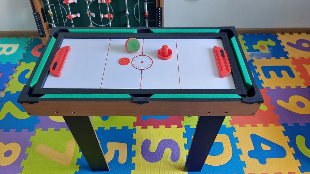 Masă Multijoc 4 în 1 cu Fotbal de Masă, Hochei, Ping Pong și Biliard