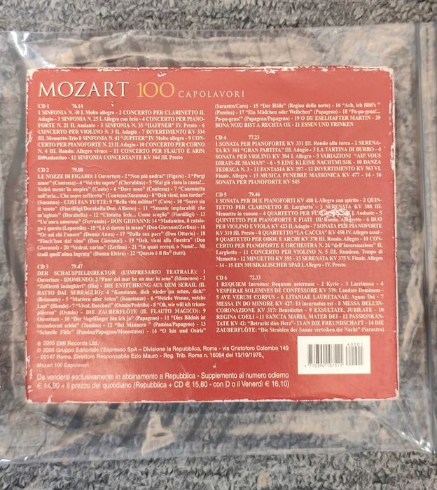 Ediție de colecție Mozart cu 6 CD-uri