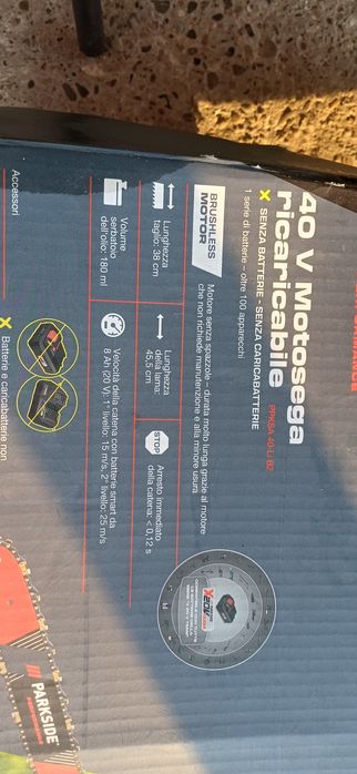 Drujba pe acumulator 40v parkside performance Brushless