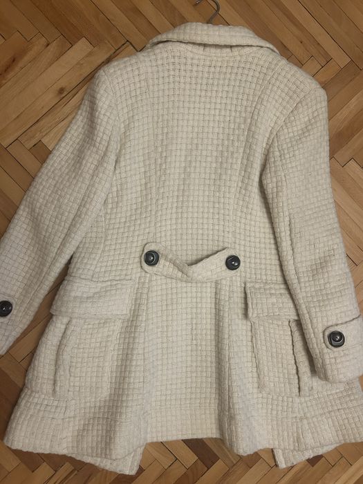 Palton 100% lana S ivory