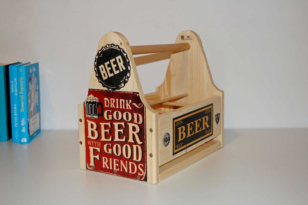 Lada din lemn pentru sticle de bere