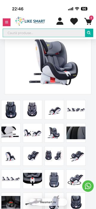 Scaun auto ISOFIX, rotire 360 “ISP BABY SEAT PRESTIGE”, 0-36 kg