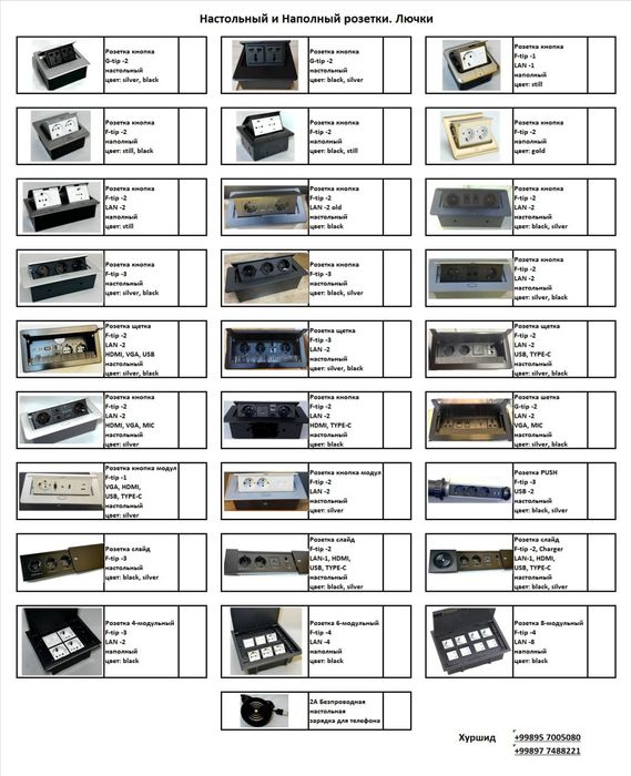 Наполная розет, Настольная розетка, Лючки, Лючок, Встраиваемый, Короба