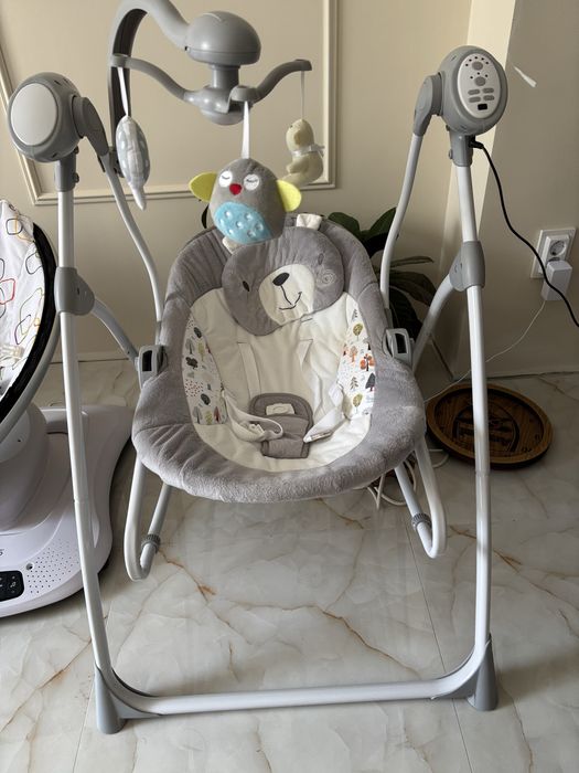 Електрическа люлка Cangaroo - Swing Star, светлосива