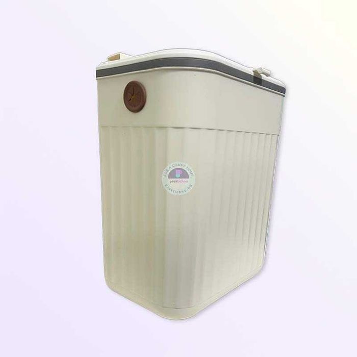 Кошче за отпадъци с капак за висящ монтаж на врата на шкаф 9л