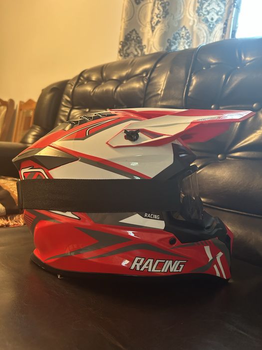 Casca MTB Silvis White red 51-52 cm si ochelari  dunhil