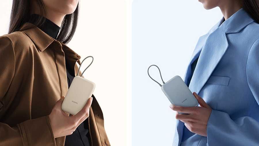 Внешний аккумулятор Xiaomi Power Bank с кабелем (10000 mAh, белый)