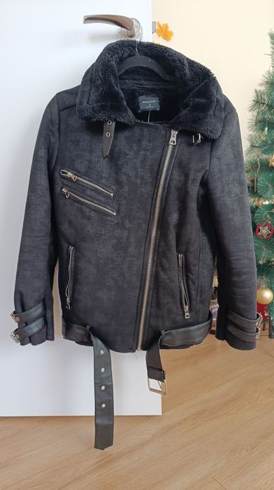 Дамско черно зимно яке, Reserved, 36