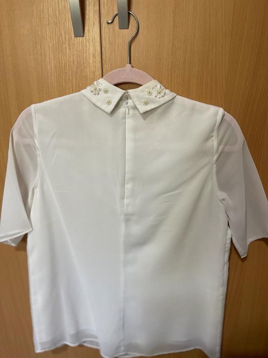 Bluza tip cămașă cu guler cu aplicații