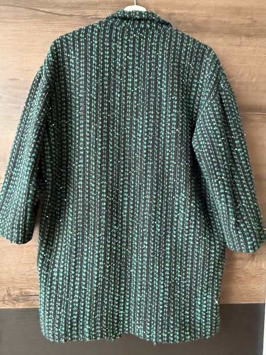 Сако/палтенце в изумрудено зелено с блестящ ефект от златисти пайети