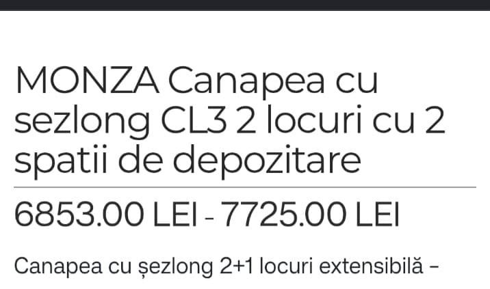 Canapea extensibila ca noua, marca Monza - Euromobila