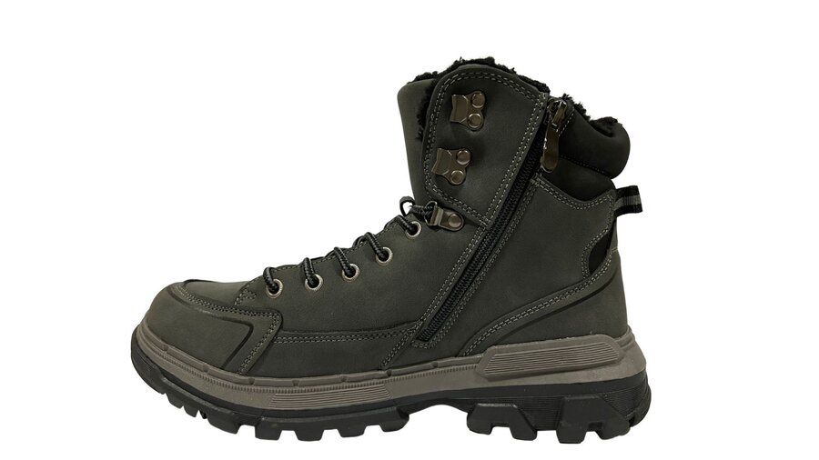 Мъжки боти зимни отоплени в сиво и камел-ПРОМОЦИЯ