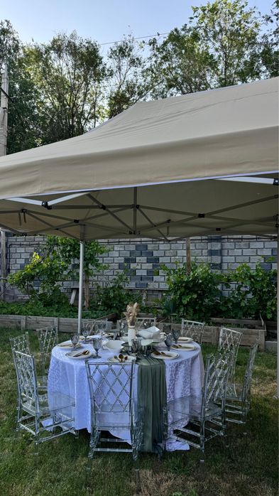 АРЕНДА посуды ПОЛНЫЙ КОМПЛЕКТ! Столы, стулья, шатер и тд