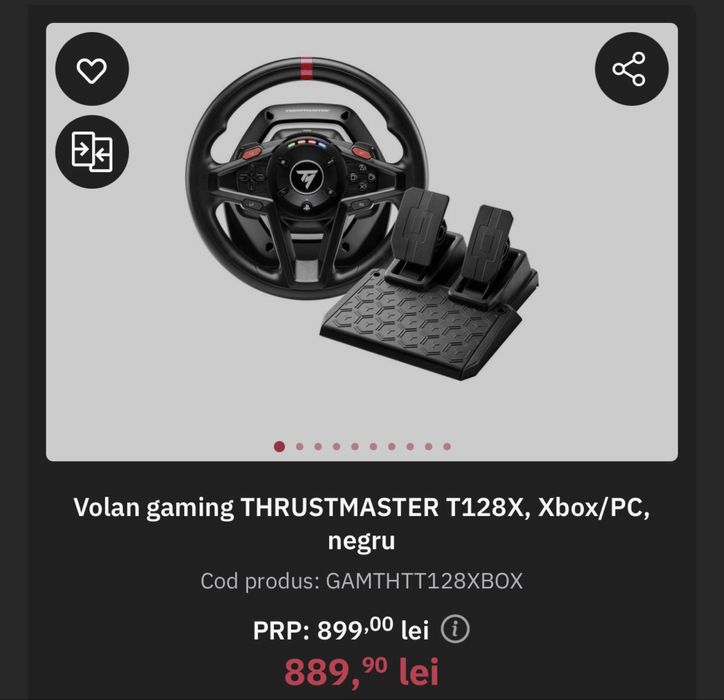 În Garanție! Volan Gaming Thrustmaster T128X pentru xbox