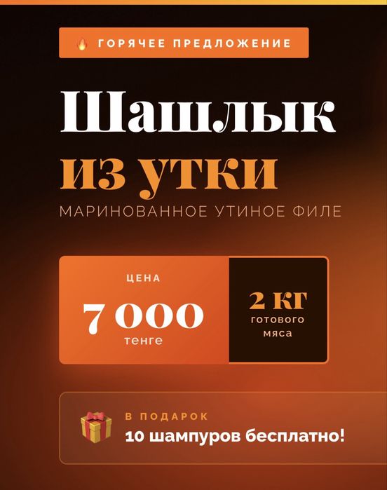 Шашлык готовый маринад из филе утки