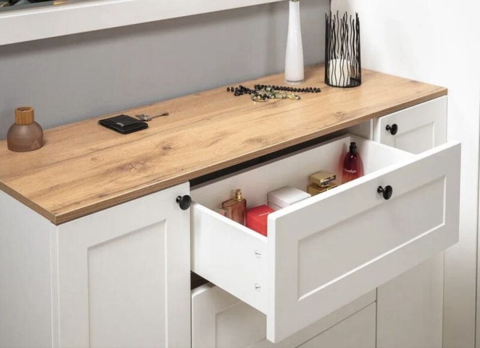 Комод белый/ дуб б/у