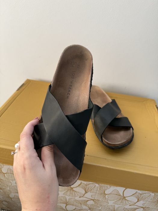 South Beach papuci piele (gen Birkenstock)