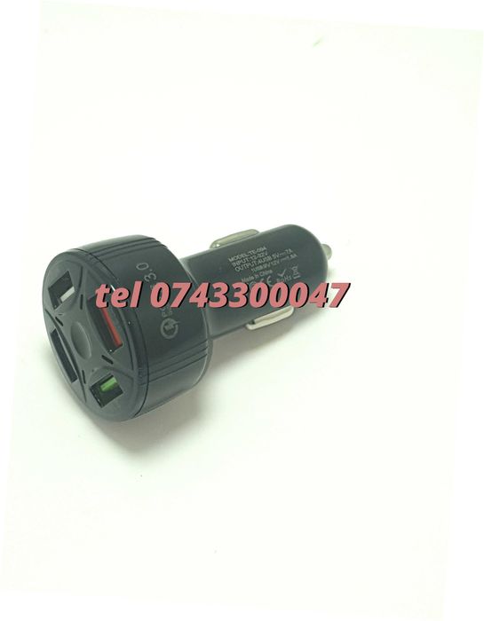 Incarcator Masina Auto 4 Porturi Bricheta Usb Qc Incarcare Rapida