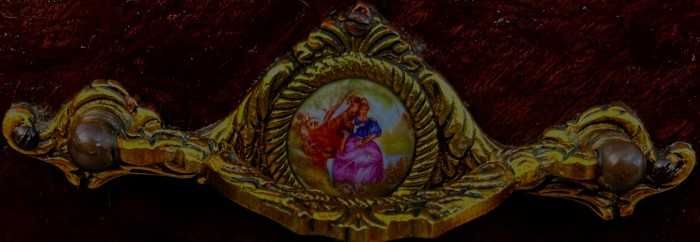 Superba comoda-stil Louis al XV-lea-bronz-medalioane pictate-Franta