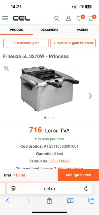 Friteuza dubla PRINCESS 3270W noua