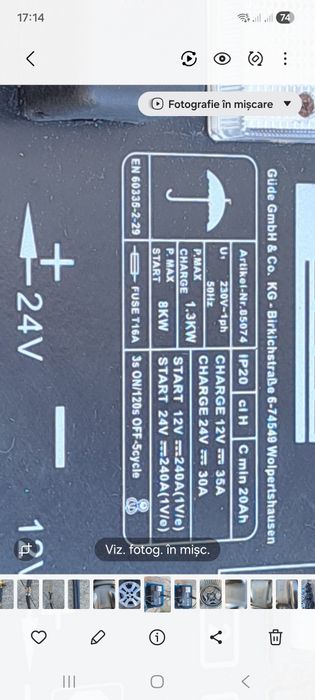 Redresor auto 12-24 V pana la 240 A model 421 C Gude Fabricat si adus din Germania perfect