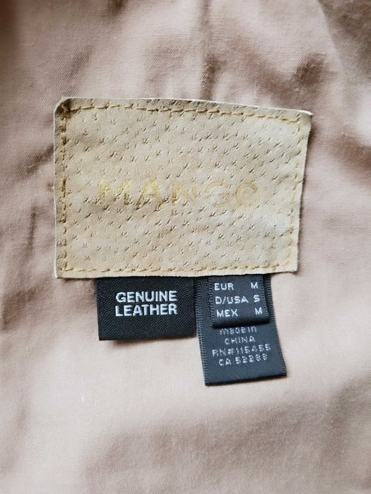 Geaca Mango piele naturala velur