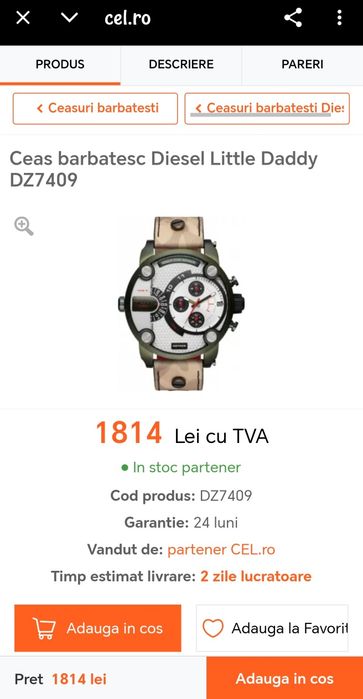 Ceas original bărbătesc Diesel DZ7409