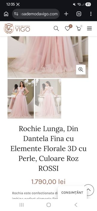 Rochie roz Casa de moda Vigo
