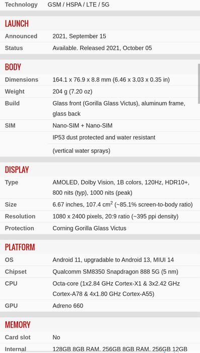 Vand Telefon Xiaomi 11T pro