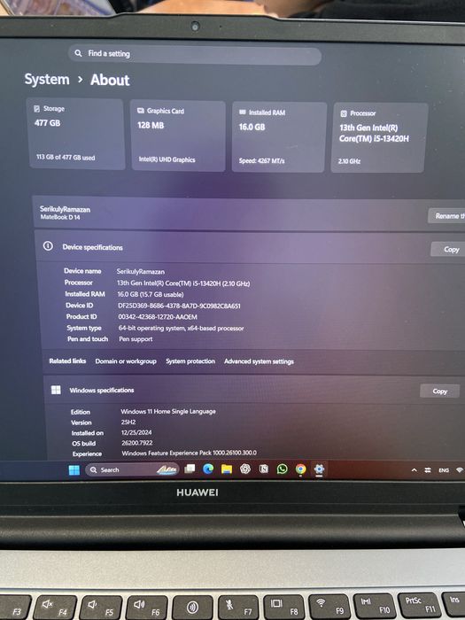 Ноутбук Huawei Matebook d14