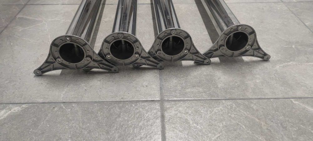 Promotie! Set de 4 Picioare metalice cromate, pentru masa sau birou