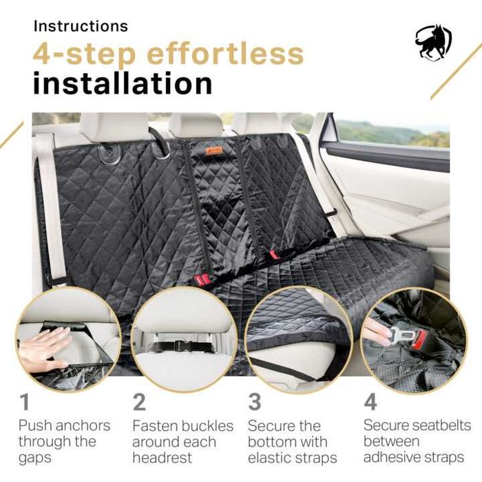 Husa bancheta auto PETPROVED pentru caini, protectie scaun spate