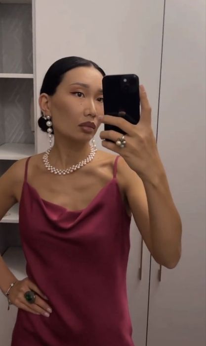 Купальник платье атласное