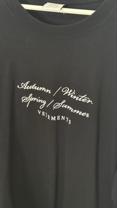 Tricou Vetements negru Toamna Iarna / XL