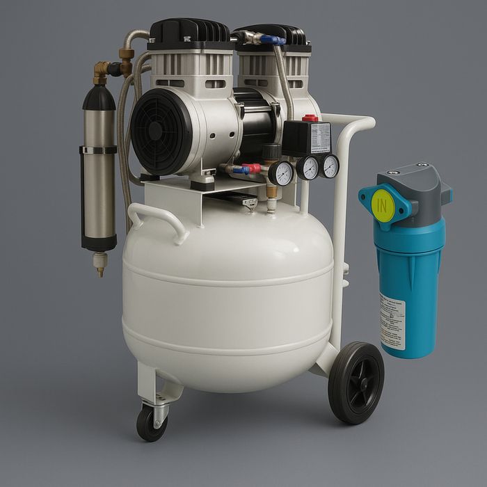 Compresor Stomatologie 50l Cu Uscator/Fara ulei/Supersilentios/2 UNIT