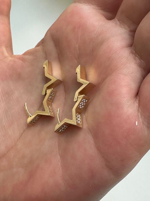 Cercei aur 14k Stele cu zirconii, 3.58 g strălucitori
