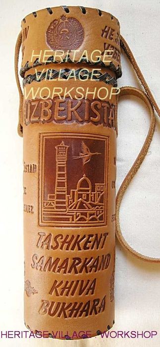 Тубус из натуральной кожи.